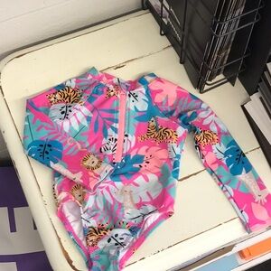 Baby girls Wonder Nation Baby Rash Guard Swimsuit 12 month